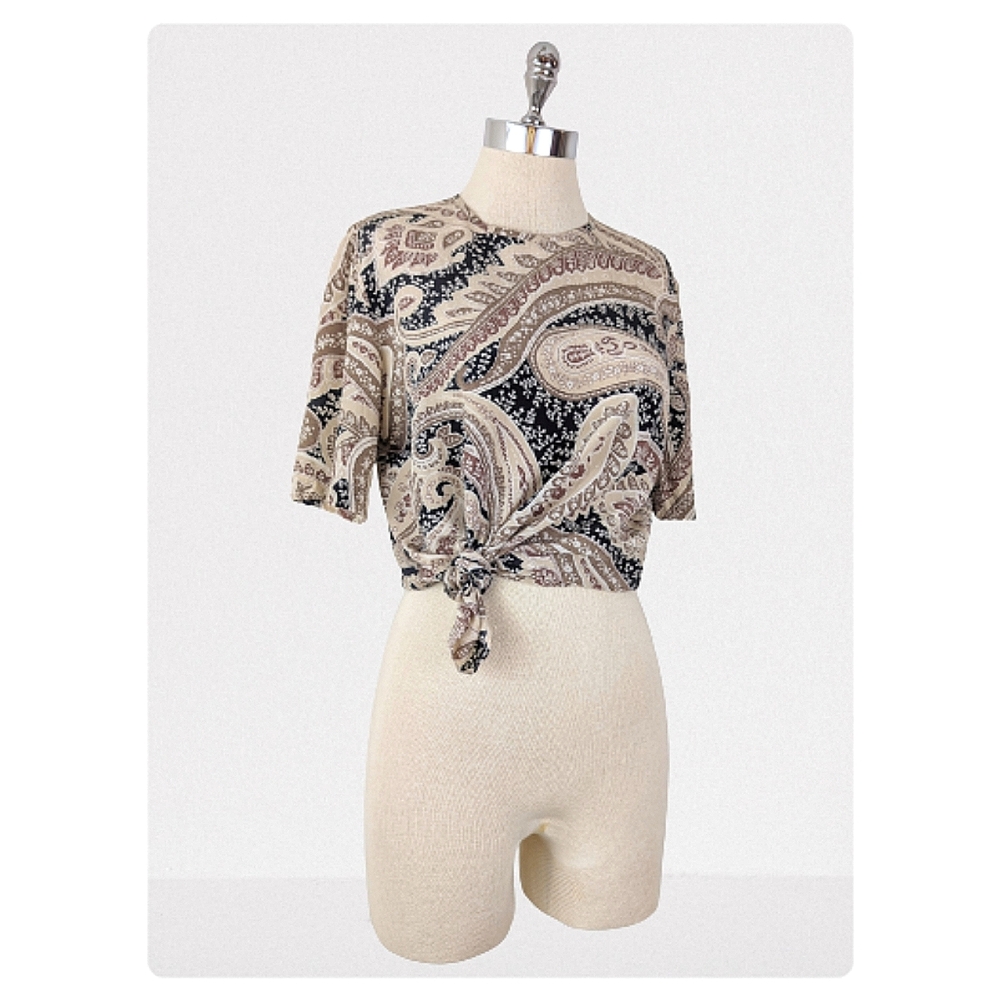 vintage 90's paisley silk blouse